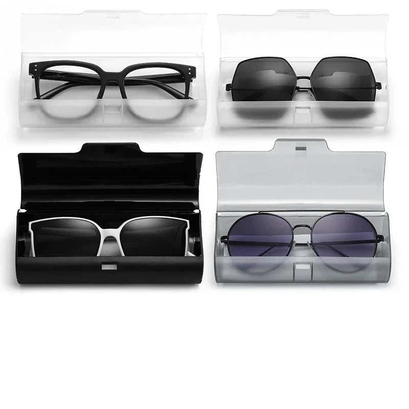 Large Transparent Plastic Sunglasses Box Black Compression Resistant Presbyopia Flat Myopia Glasses Storage Box Wholesale