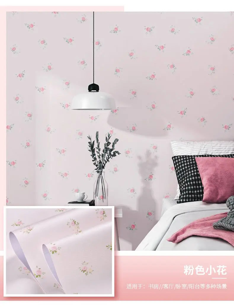 Wallpaper Self-adhesive Moisture-proof Pastoral Flower Living Room Bedroom Waterproof Erasable Wall Sticker Home Decoration