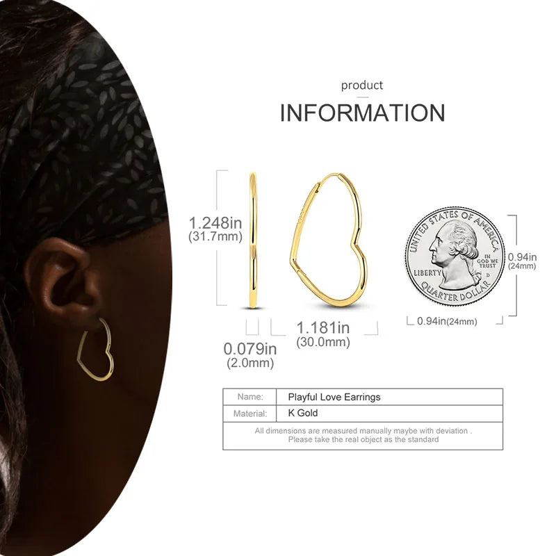 925 Silver Hoop Earrings  For Woman Pendientes Zircon Heart Shape Star Eardrop Original Earring Fashion Jewelry