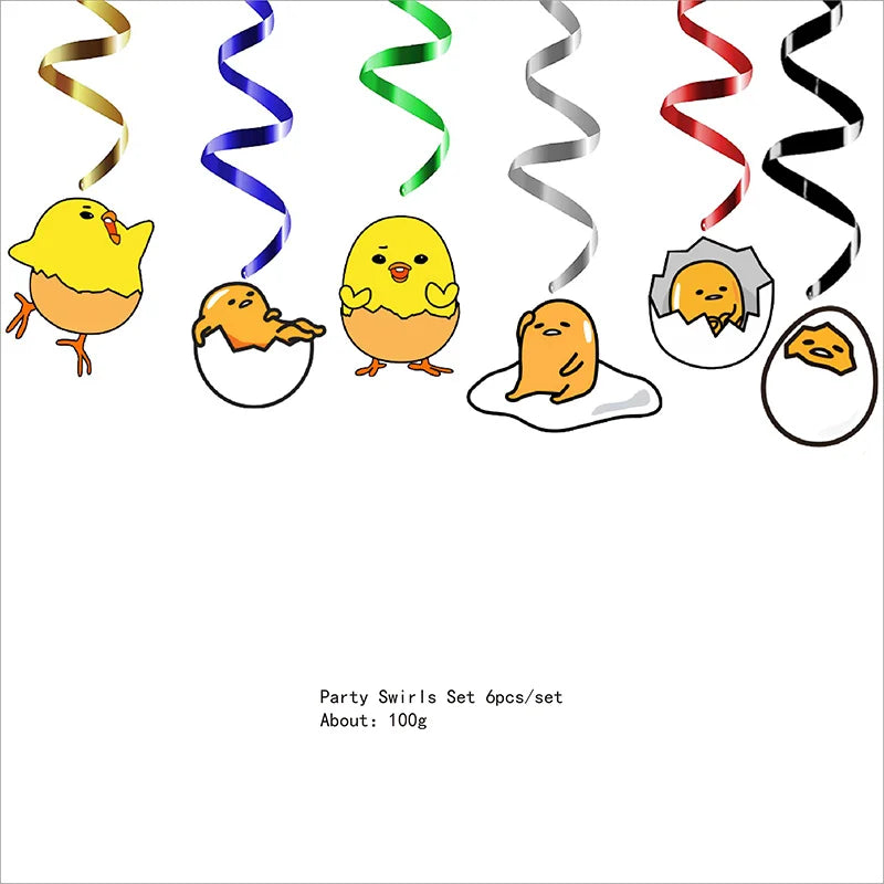 Gudetama An Eggcellent Adventure Theme Disposable Party Decoration Supplie Banner Tablecloth Napkin Kids Toy Packing Baby Shower