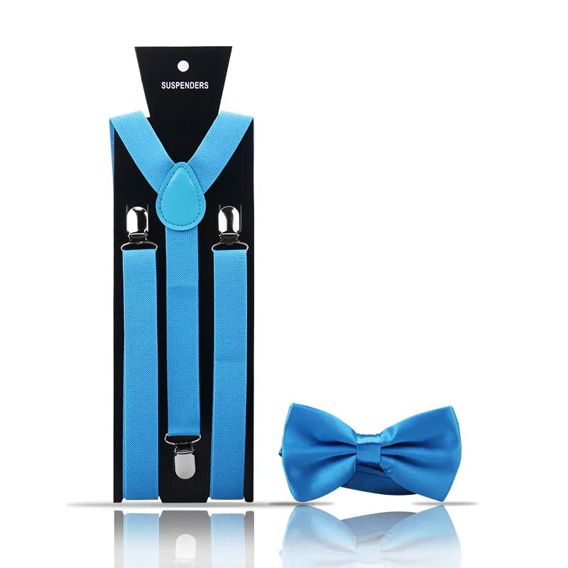 Elegant Fashion Men's Adult Suspenders And Bow Tie Two Piece Set Gentleman Suit Occessories Wedding Business Party Gifts For Men