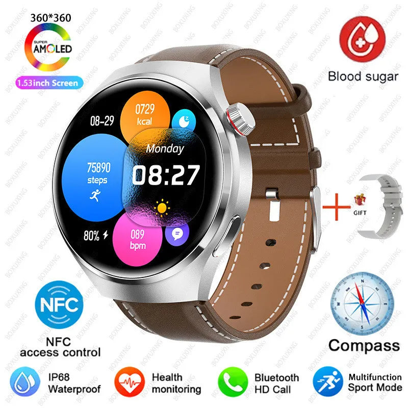 For Huawei Watch 4 Pro NFC Smart Watch Men GPS Sports Tracker 1.53" HD Screen Health Monitor Watches Bluetooth Call SmartWatch