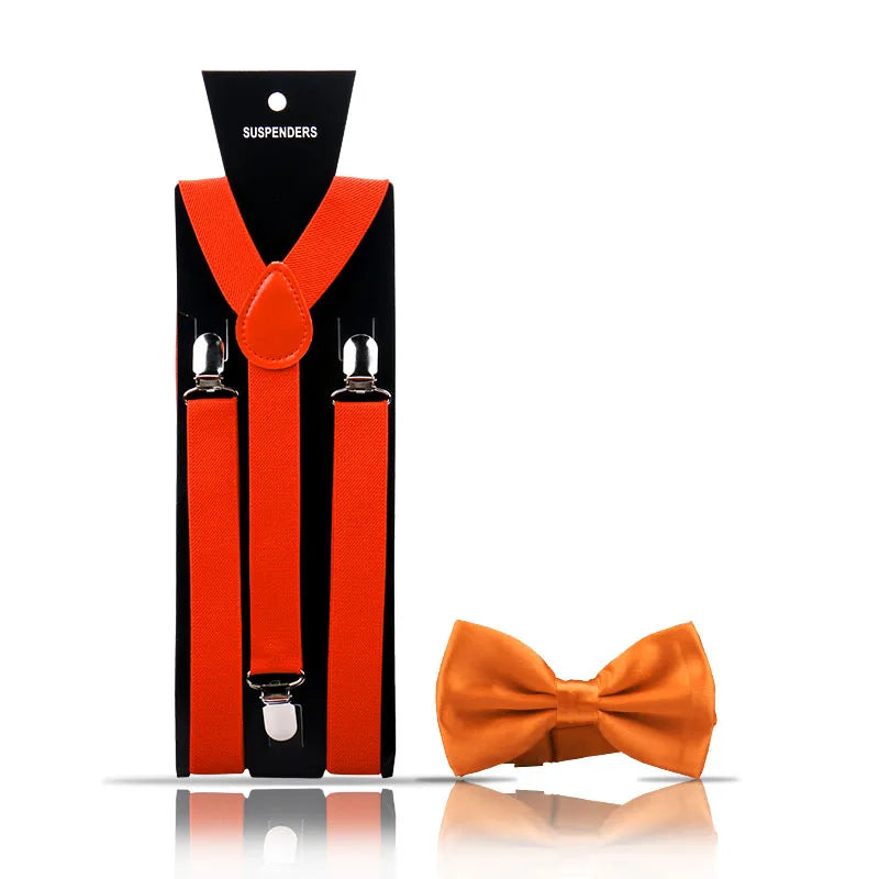 Elegant Fashion Men's Adult Suspenders And Bow Tie Two Piece Set Gentleman Suit Occessories Wedding Business Party Gifts For Men