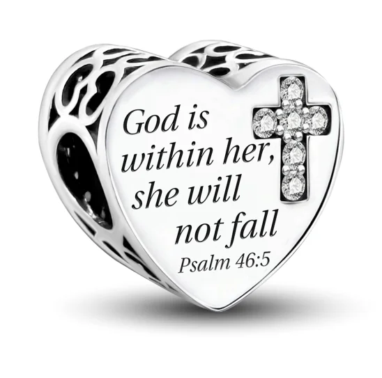 925 Sterling Silver Pendants Zircon Red Love Heart Charms Beads Fit Original Pandora Bracelet Bangles DIY Jewelry For Women