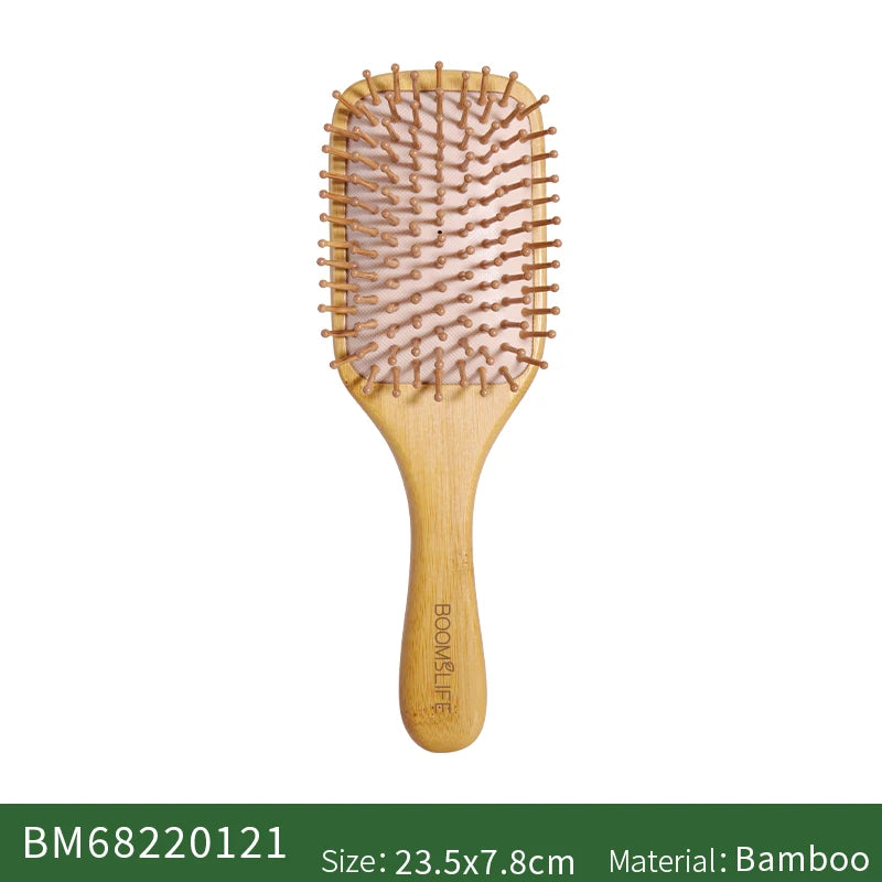 Personalized Wide Tooth Wood Combs for Hair Massage Scalp Bamboo Hair Brush Women Custom Styling Hair Comb Detangling HairBrush