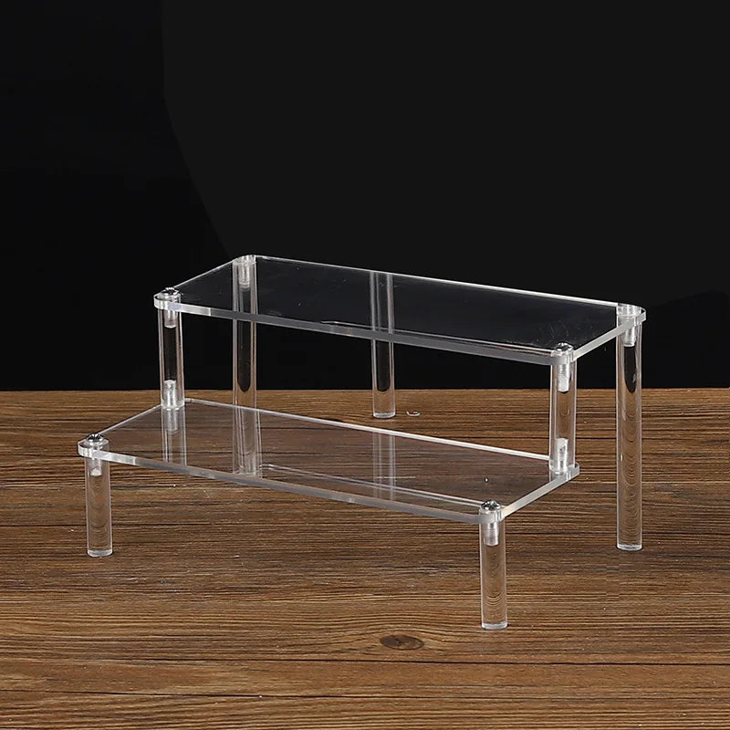 1-5 Tier Acrylic Display Stand Clear Display Riser Rack for Cupcake Perfume Doll Décor Organizer Amiibo Funko POP Figures DC05