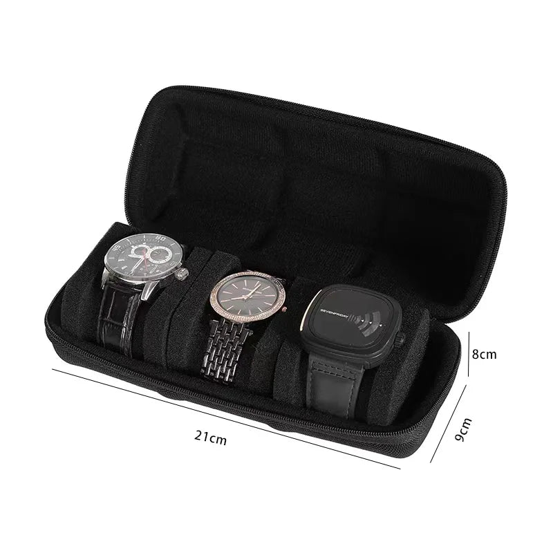 Watch Box Organizer For Men or Women，Watch Travel Case Portable Storage Watch Display Holder for Wristwatches and Smart Watches