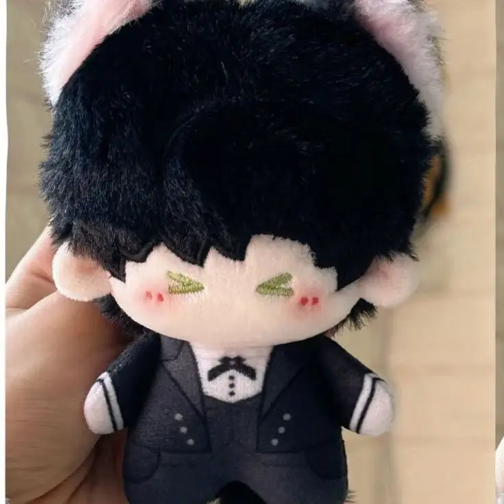 10cm Anime Love and Deepspace Zayne Cosplay Cat Ear Tail Plush Doll Stuffed Toys Fluffy Maumet Puppet Toys Halloween Gift