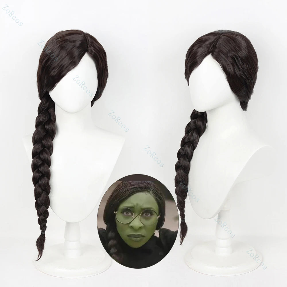 Elphaba Cosplay Wig 2024 Movie Wicked Elphaba 2 Styles Cosplay Wigs Costume Adult Women Roleplay Wig + Wig Cap