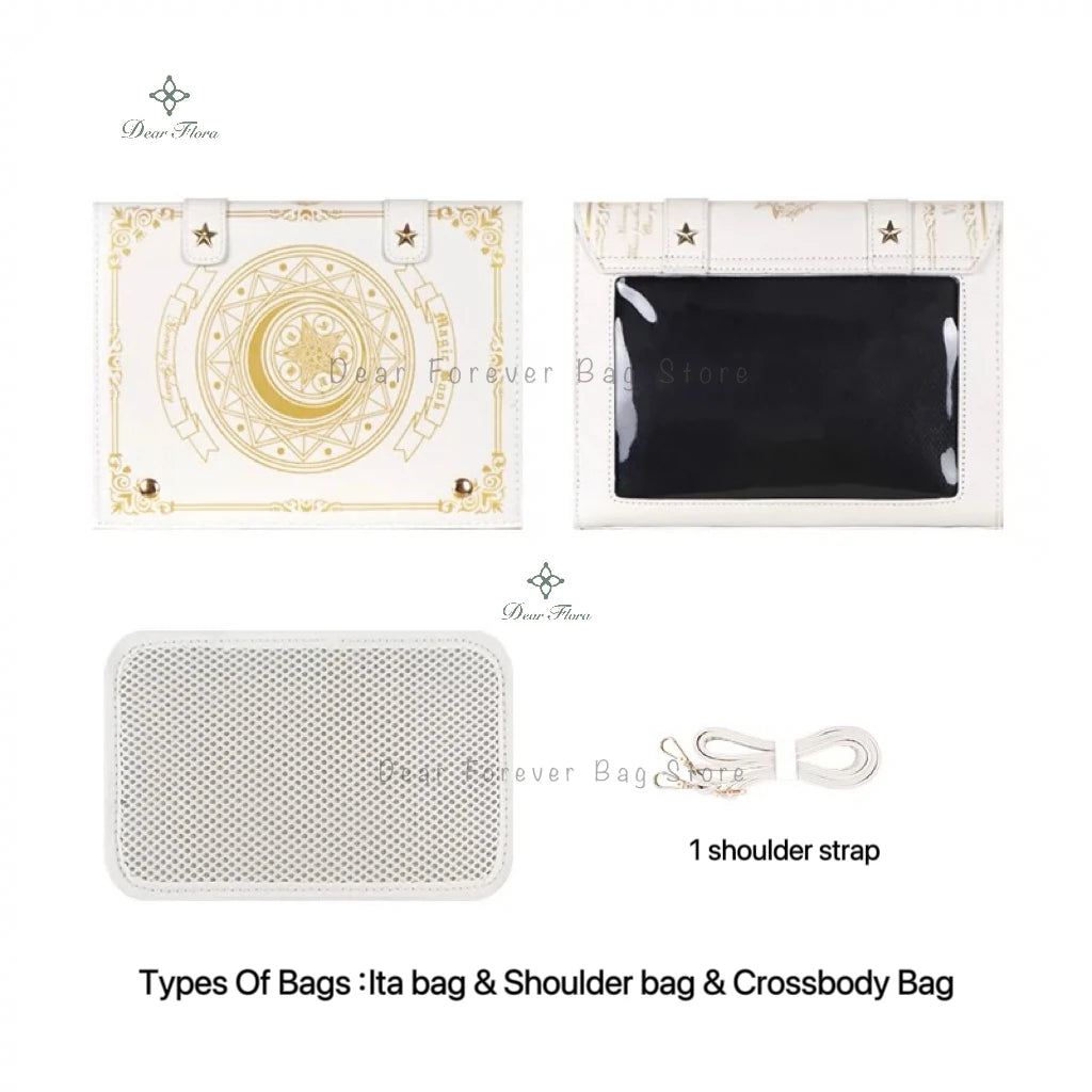 Y2K Magic Book Lolita Ita Bag Gothic Shoulder Bag Girls Transparent Pocket Cute Crossbody Handbags Women's Mini Backpacks Purse