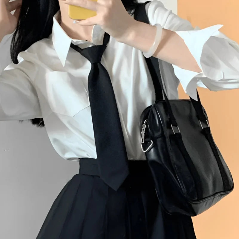 Unisex Black Simple Clip on Tie Security Tie Uniform Shirt Suit Neckties Steward Matte Funeral Lazy Neck Ties Students