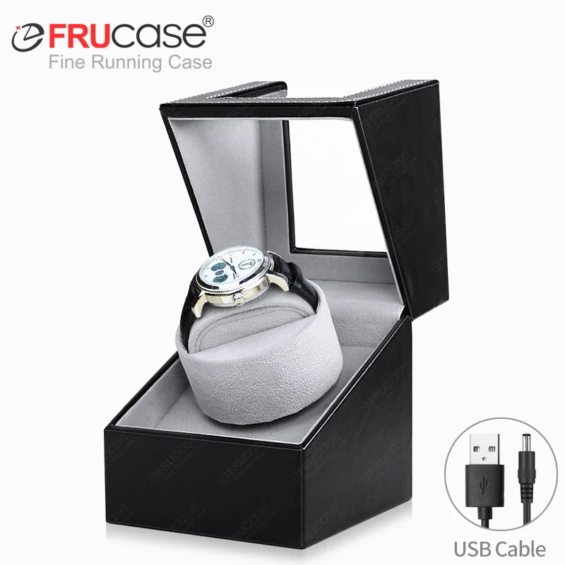 [2 Rotation Modes] FRUCASE PU Watch Winder for Automatic Watches Watch Box 1-0 / 2-0