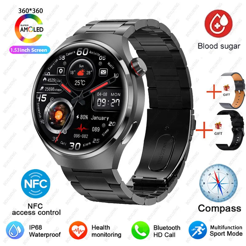 For Huawei Watch 4 Pro NFC Smart Watch Men GPS Sports Tracker 1.53" HD Screen Health Monitor Watches Bluetooth Call SmartWatch