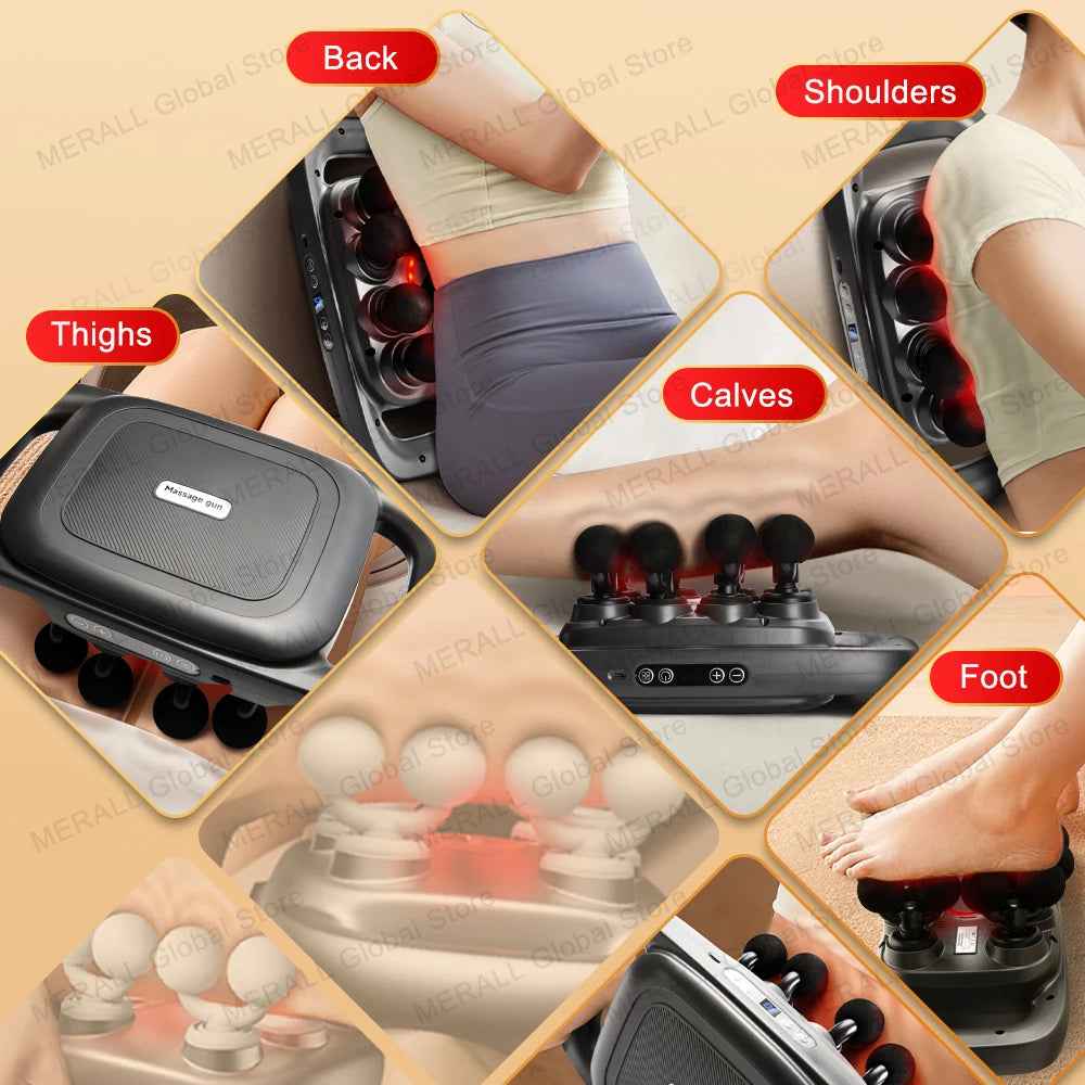 16 Heads Fascia Gun Electric Masajeador Vibrating Muscle Massagers Body Neck Massage Relaxation Treatment Fascia Massage Gun