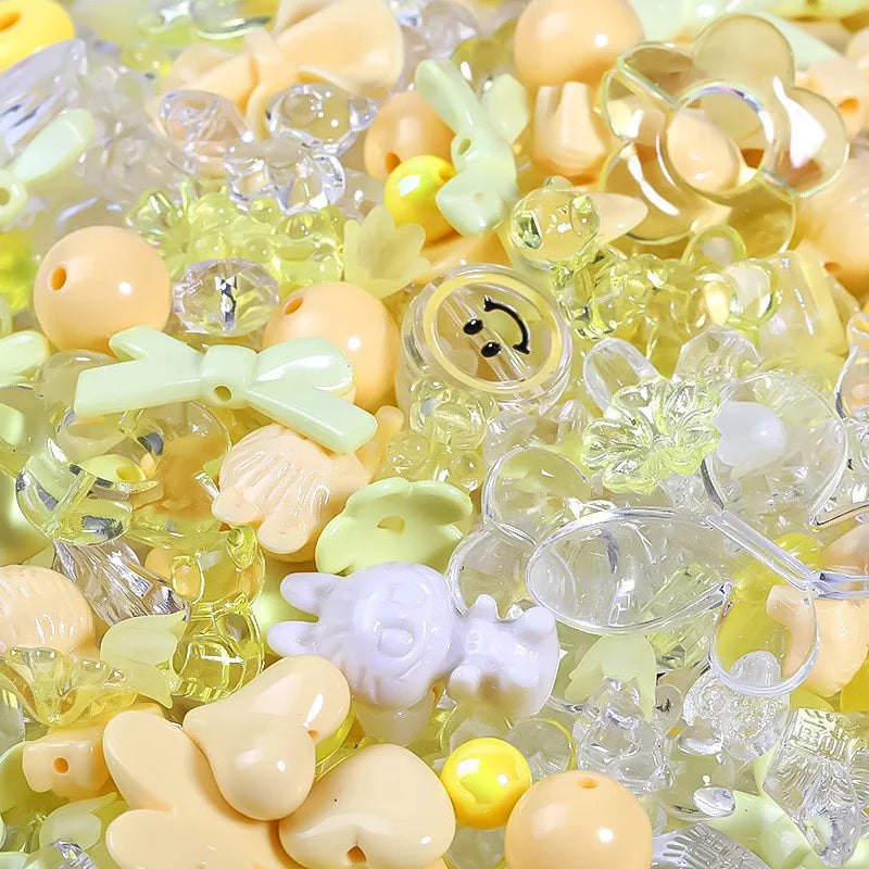 50g/pack Mixed Style Mixed Color Acrylic Loose Beads For Bracelet Necklace Jewelry Making Supplies DIY Handmade Accessory