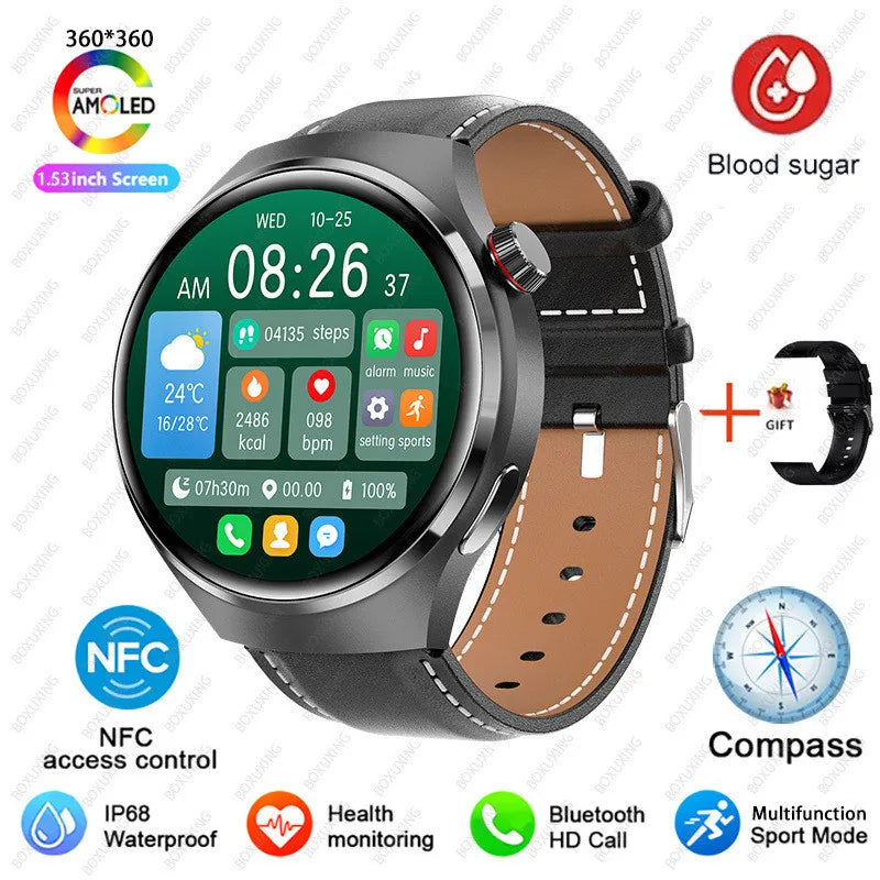 For Huawei Watch 4 Pro NFC Smart Watch Men GPS Sports Tracker 1.53" HD Screen Health Monitor Watches Bluetooth Call SmartWatch