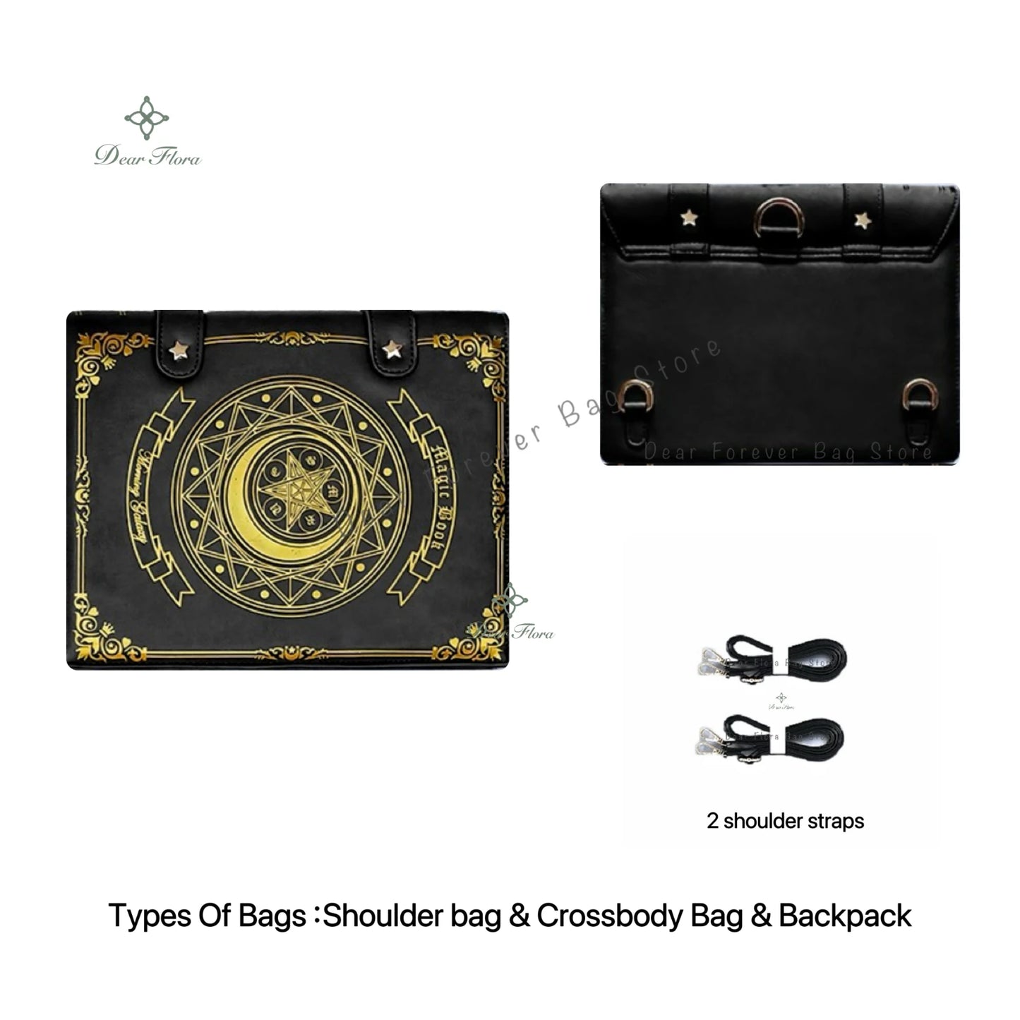 Y2K Magic Book Lolita Ita Bag Gothic Shoulder Bag Girls Transparent Pocket Cute Crossbody Handbags Women's Mini Backpacks Purse