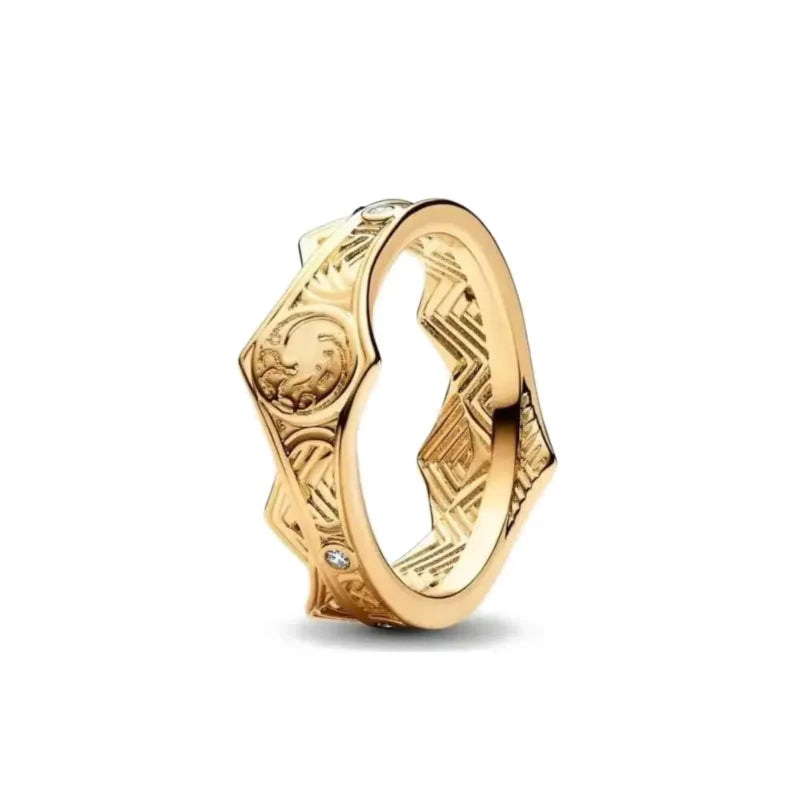 2024 New Gold Plated 925 Silver Ring Zircon Sparkling Double Band Heart Finger Ring Women Original Pandor Ring Fine Jewelry