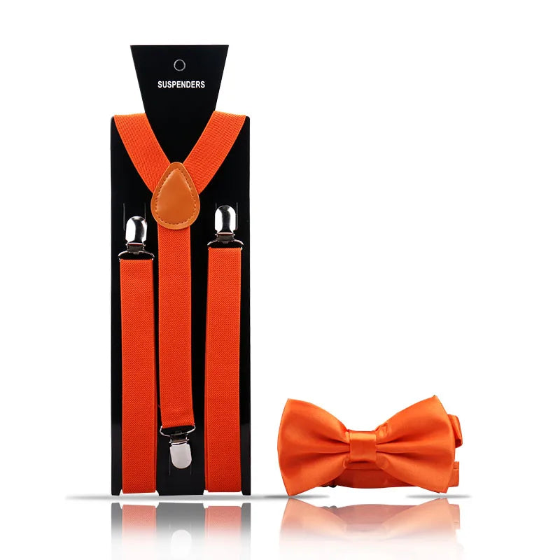 Elegant Fashion Men's Adult Suspenders And Bow Tie Two Piece Set Gentleman Suit Occessories Wedding Business Party Gifts For Men