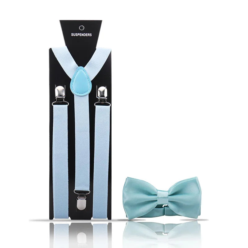 Elegant Fashion Men's Adult Suspenders And Bow Tie Two Piece Set Gentleman Suit Occessories Wedding Business Party Gifts For Men