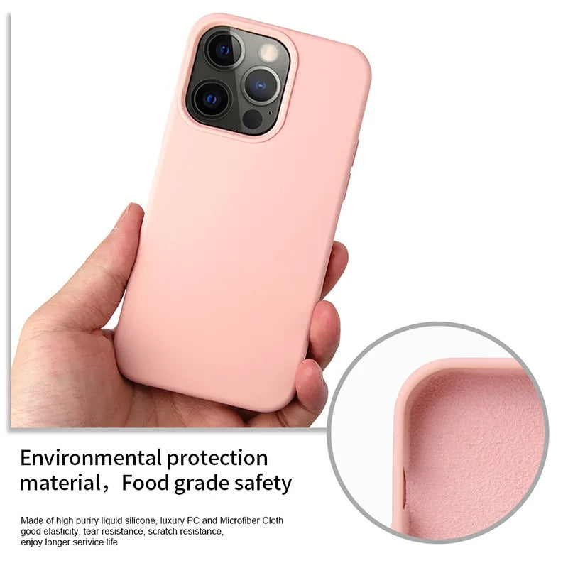 Original Official Silicone Cases For iPhone 13 11 14 15 12 Pro Max Case For Apple iPhone 11 14 15 13 12 Pro 7 8 SE 2020 Case