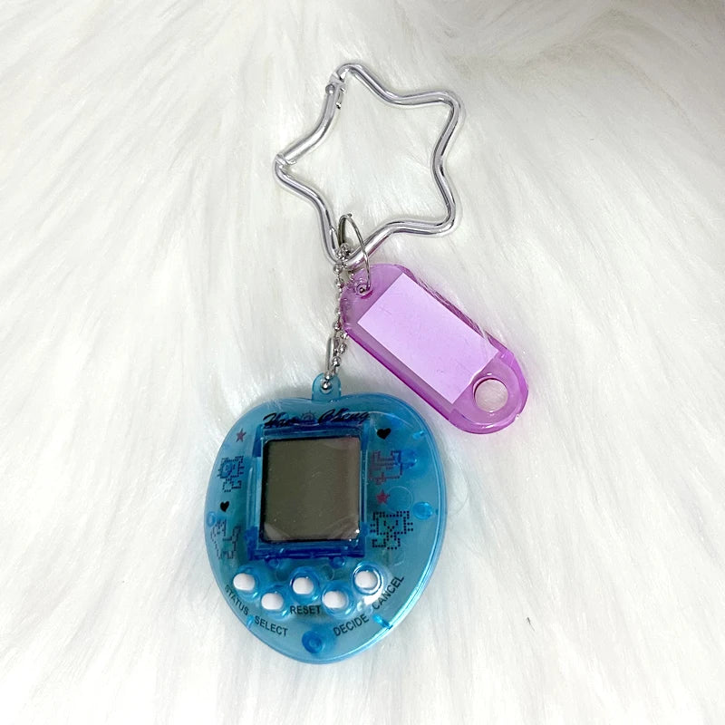 Korean Fashion Rainbow Game Console Bone Keychain Kawaii Harajuku Charm Y2K Crystal Heart Lock DIY Bag Pendant Keychain Vintage