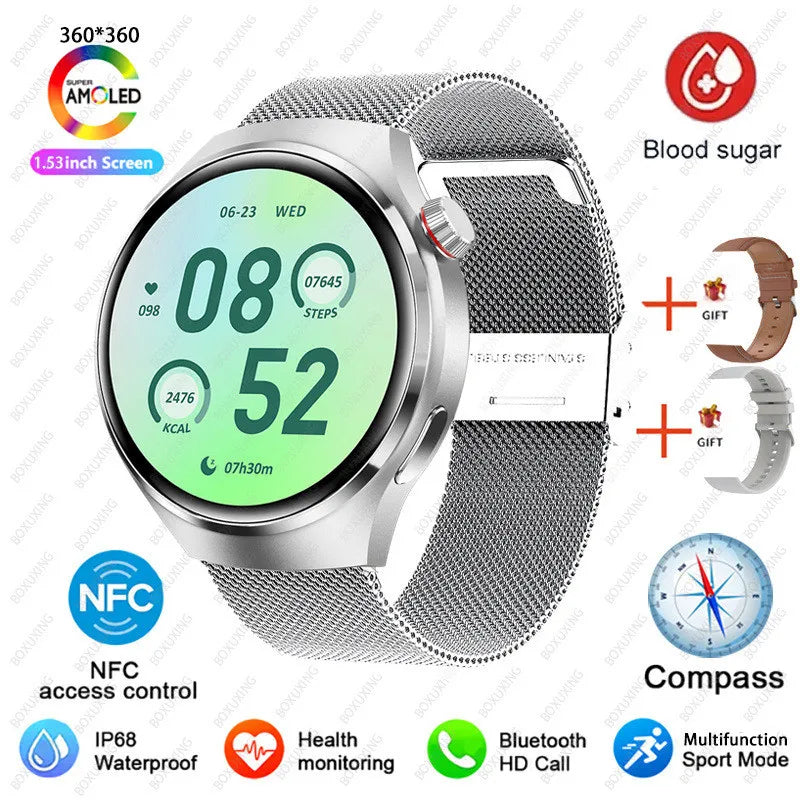 For Huawei Watch 4 Pro NFC Smart Watch Men GPS Sports Tracker 1.53" HD Screen Health Monitor Watches Bluetooth Call SmartWatch