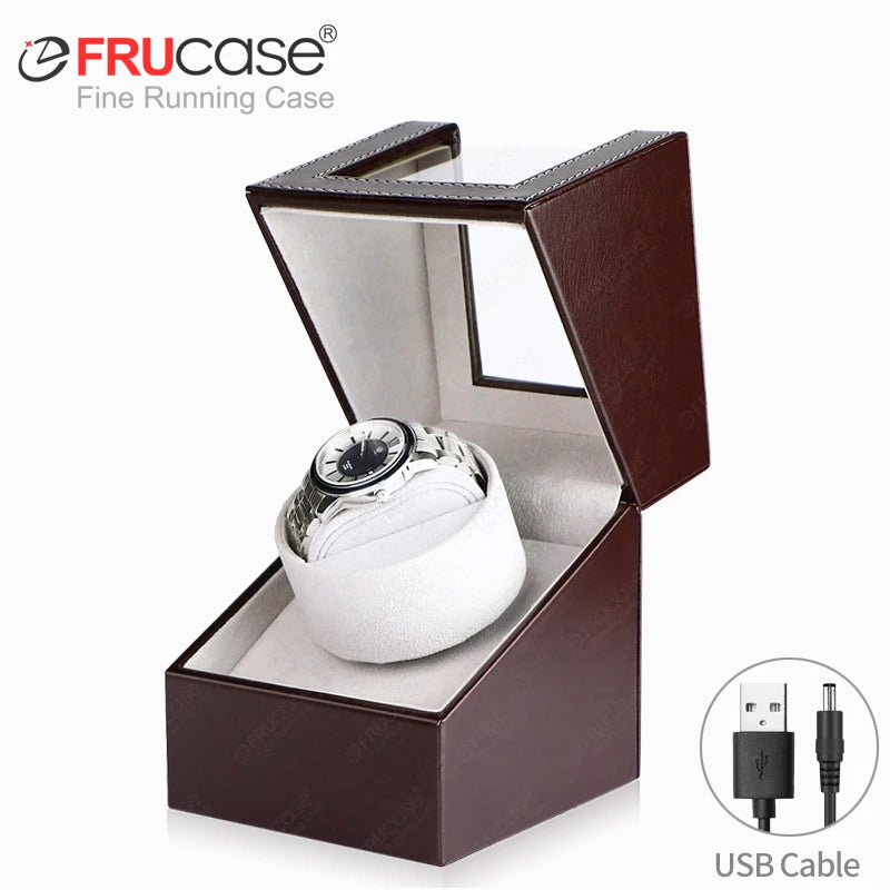 [2 Rotation Modes] FRUCASE PU Watch Winder for Automatic Watches Watch Box 1-0 / 2-0