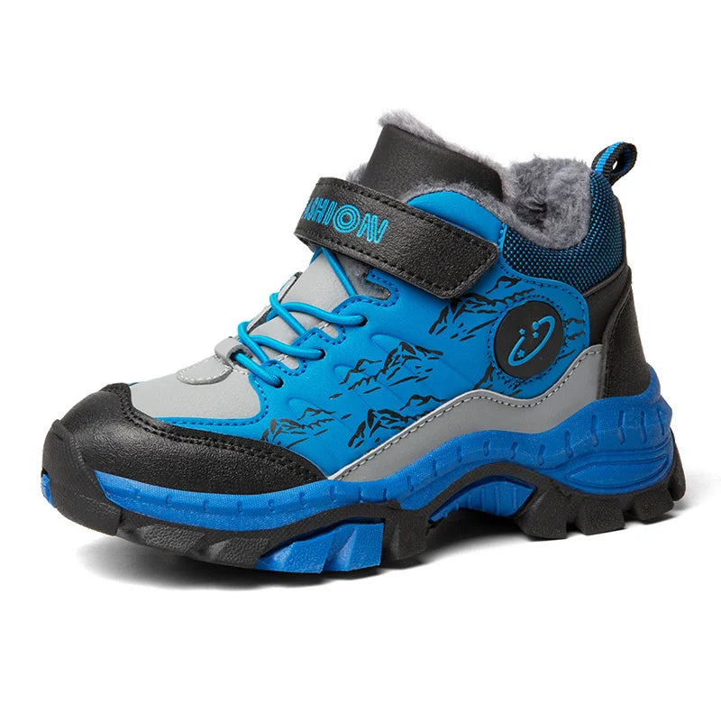 2023 New Winter Camp Boys Mountain Climbing Shoes Fashion Kids Teenage Hook & Loop Children Sport Shoe