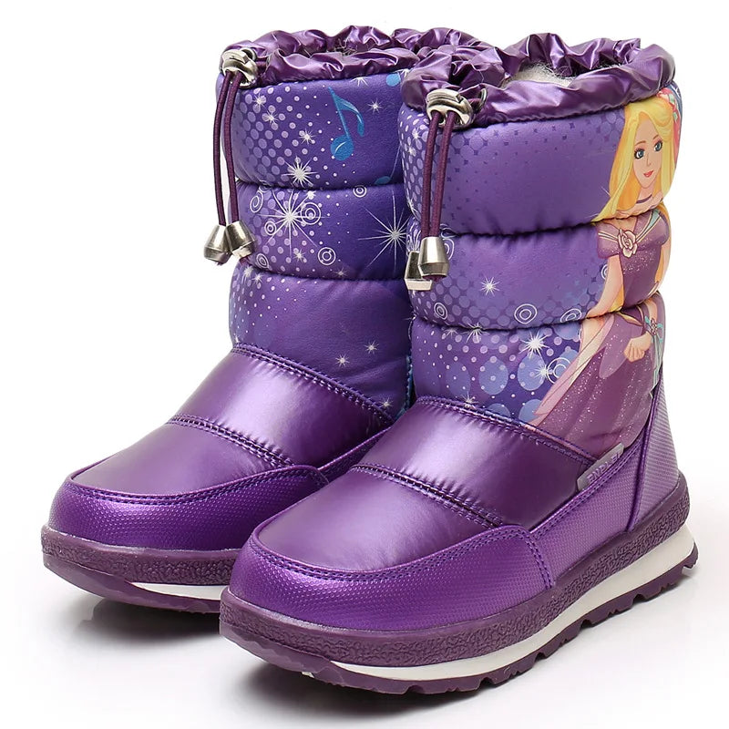 Real Wool Children Snow Boots Winter Warm Kids Shoes Casual Sneakers Waterproof Girls Princess Shoes Natural Fur Child Boots