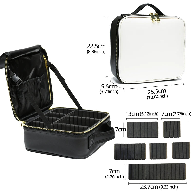 New PU Leather Cosmetic Bag For Women Multi-Functional Portable Travel Storage Makeup Case