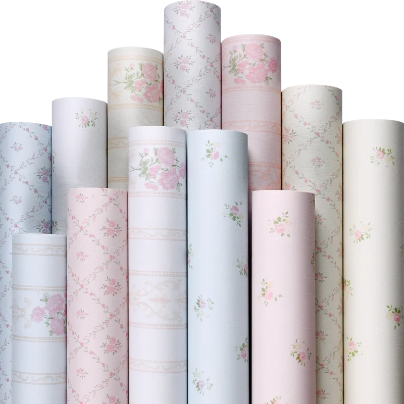 Wallpaper Self-adhesive Moisture-proof Pastoral Flower Living Room Bedroom Waterproof Erasable Wall Sticker Home Decoration