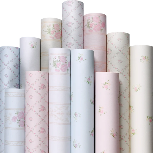 Wallpaper Self-adhesive Moisture-proof Pastoral Flower Living Room Bedroom Waterproof Erasable Wall Sticker Home Decoration