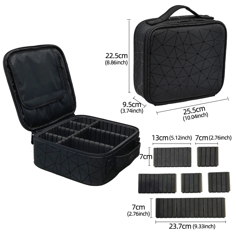 New PU Leather Cosmetic Bag For Women Multi-Functional Portable Travel Storage Makeup Case