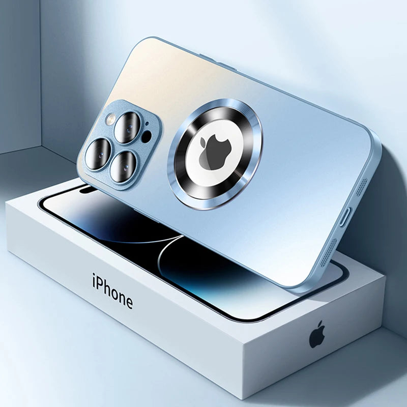 Luxury Matte Magnetic For Magsafe Case For iPhone 16 15 Pro Max 14 13 12 11 Camera Protection Shockproof Wireless Charging Cover