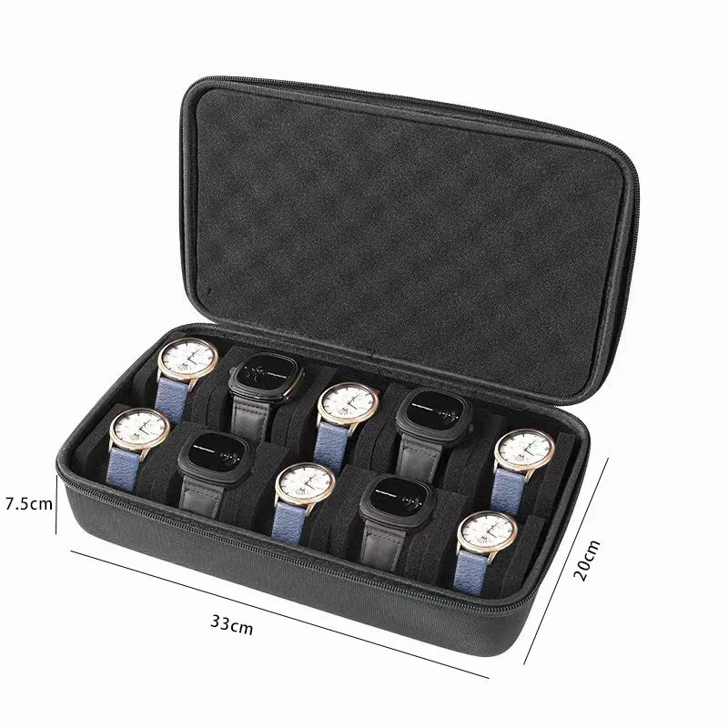 Watch Box Organizer For Men or Women，Watch Travel Case Portable Storage Watch Display Holder for Wristwatches and Smart Watches