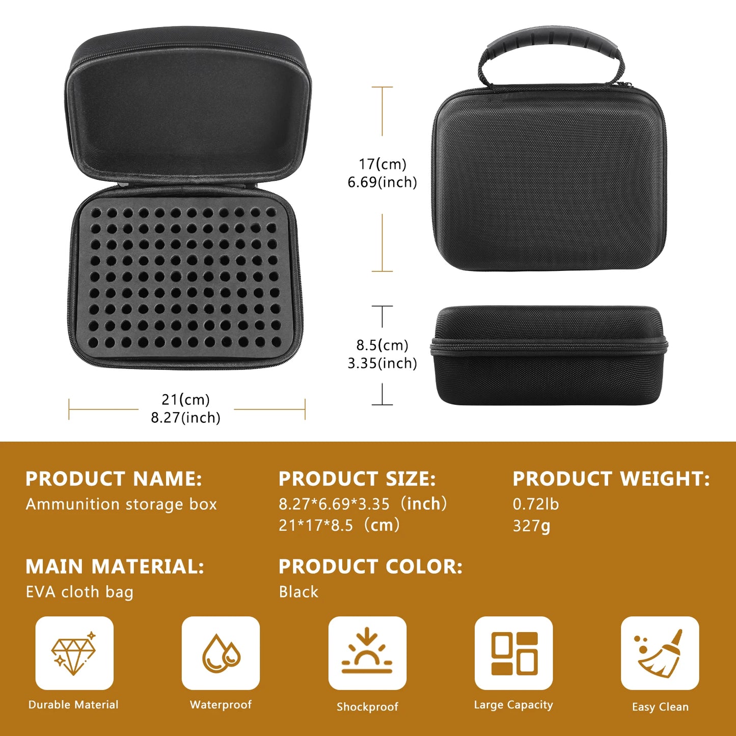 9mm Ammo Box 50/99/216 Rounds Ammunition Storage Bag Bullet Holder Pistol Cartridge Case Outdoor Shooting Hunting Accessories