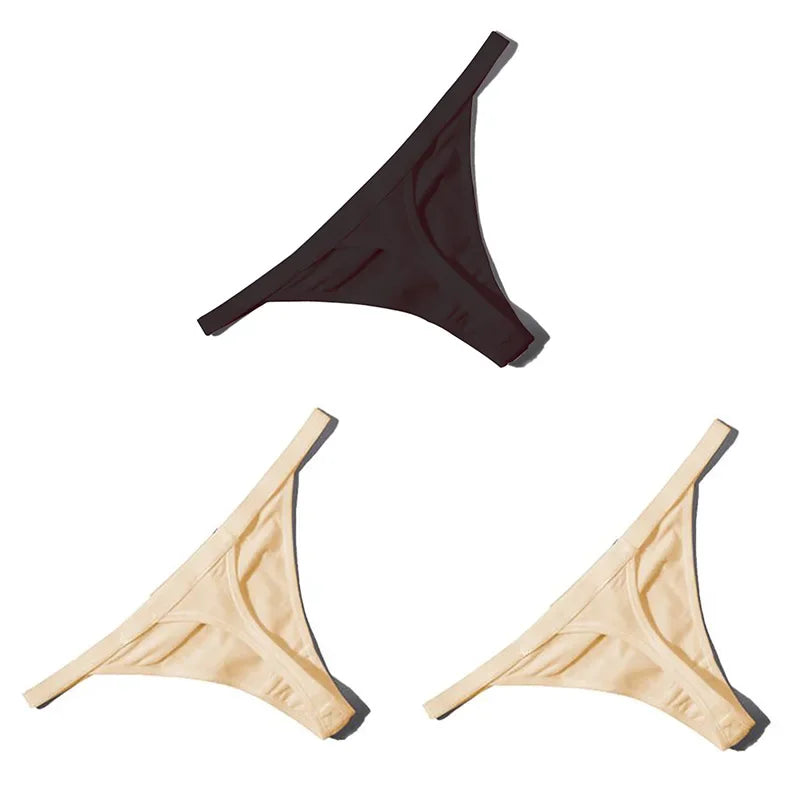 3Pcs Sexy Cotton Thongs Low Waist Seamless Female Comfortable Lingere Underpants Breathable Underwear Women G String