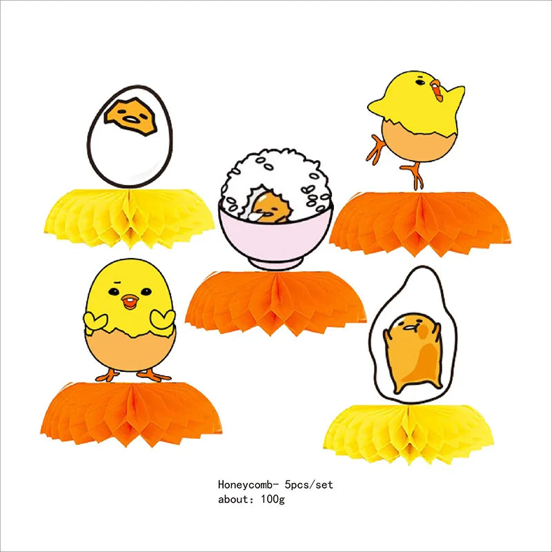 Gudetama An Eggcellent Adventure Theme Disposable Party Decoration Supplie Banner Tablecloth Napkin Kids Toy Packing Baby Shower