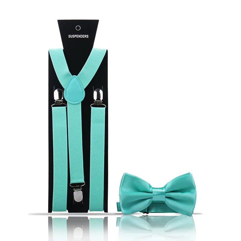 Elegant Fashion Men's Adult Suspenders And Bow Tie Two Piece Set Gentleman Suit Occessories Wedding Business Party Gifts For Men