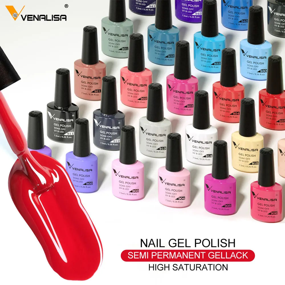 6pcs*7.5ml Venalisa Nail Gel Polish Super Texture Great Consistency Gel Varnish Gorgeous Color Semi Pigmented Lacquer Varnish