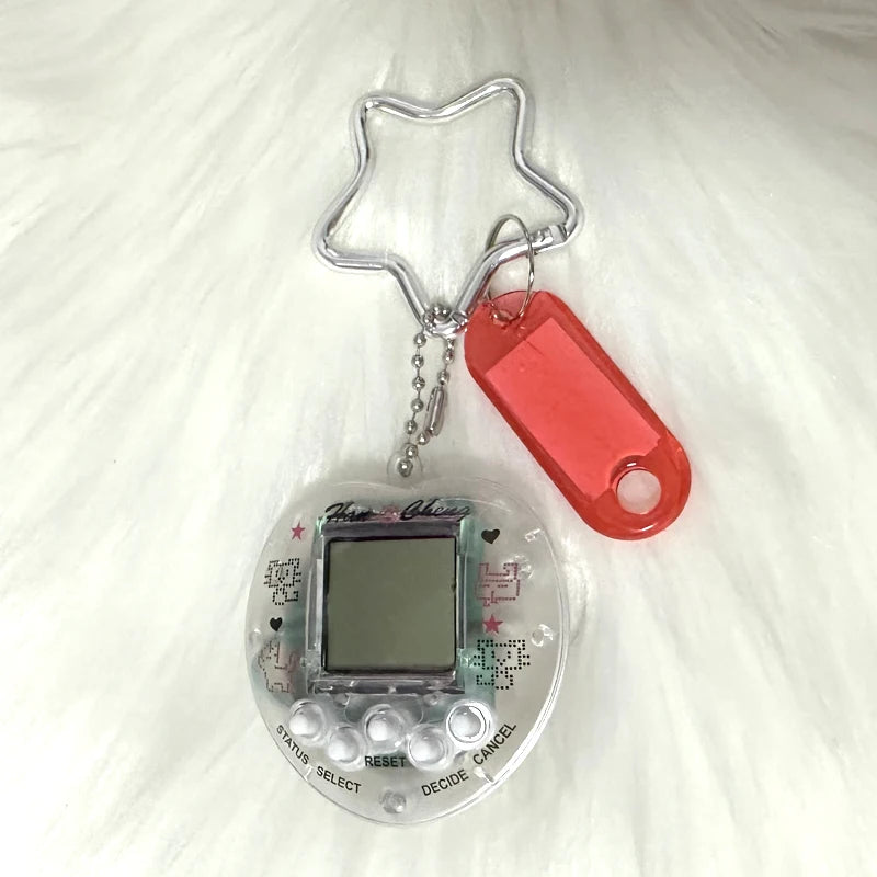 Korean Fashion Rainbow Game Console Bone Keychain Kawaii Harajuku Charm Y2K Crystal Heart Lock DIY Bag Pendant Keychain Vintage
