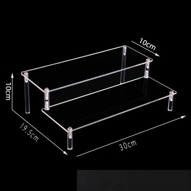 1-5 Tier Acrylic Display Stand Clear Display Riser Rack for Cupcake Perfume Doll Décor Organizer Amiibo Funko POP Figures DC05