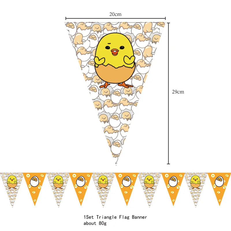 Gudetama An Eggcellent Adventure Theme Disposable Party Decoration Supplie Banner Tablecloth Napkin Kids Toy Packing Baby Shower