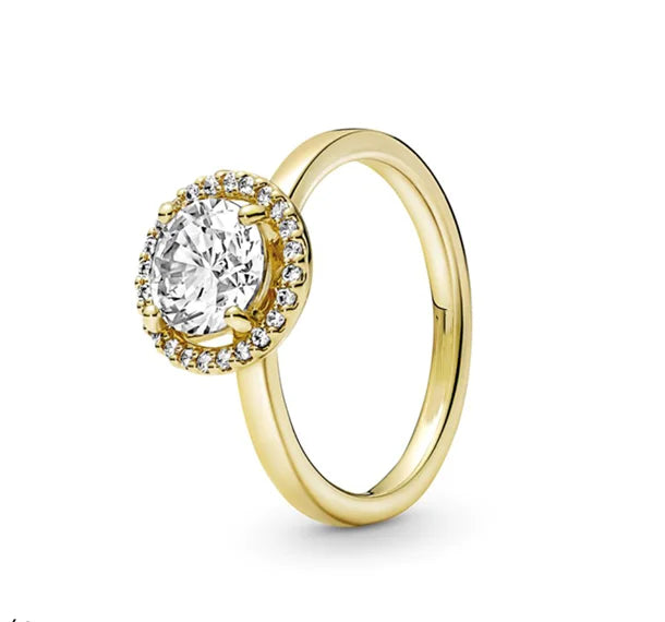 2024 New Gold Plated 925 Silver Ring Zircon Sparkling Double Band Heart Finger Ring Women Original Pandor Ring Fine Jewelry