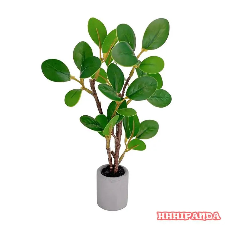 1/6 Dollhouse Miniature Mini Tree Potted For Green Leafed Plant In Pot Doll House Home Garden Decor Simulation Potted Plants