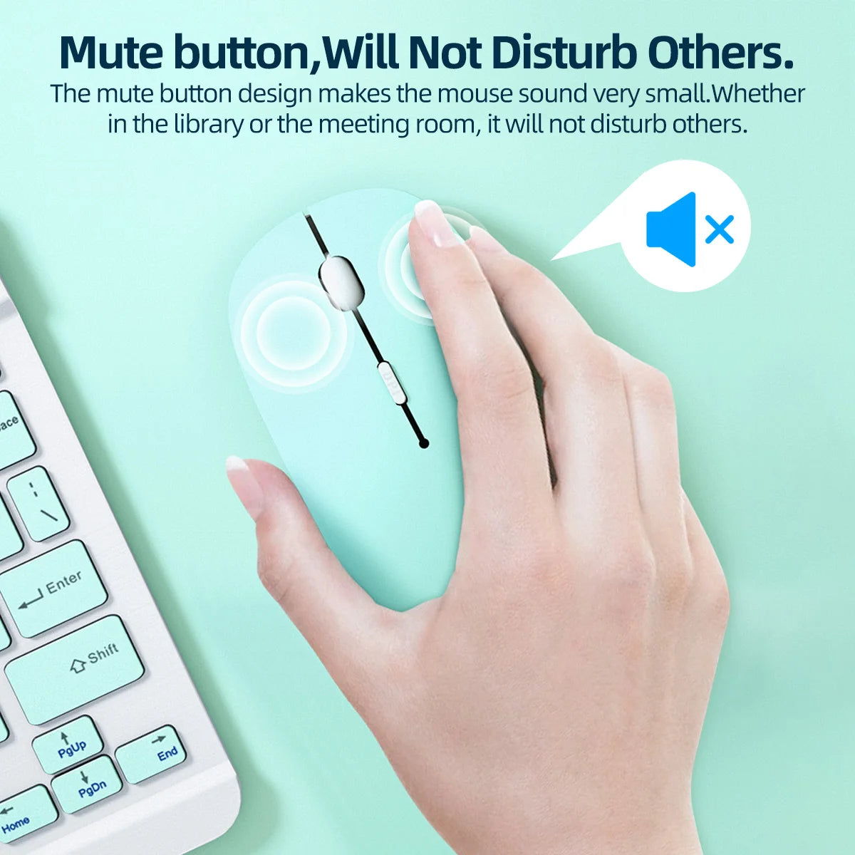 Mute Bluetooth Mouse For iPad Samsung Huawei Android Windows Tablet ultrathin green blue pink gaming Wireless Mouse Computer pc