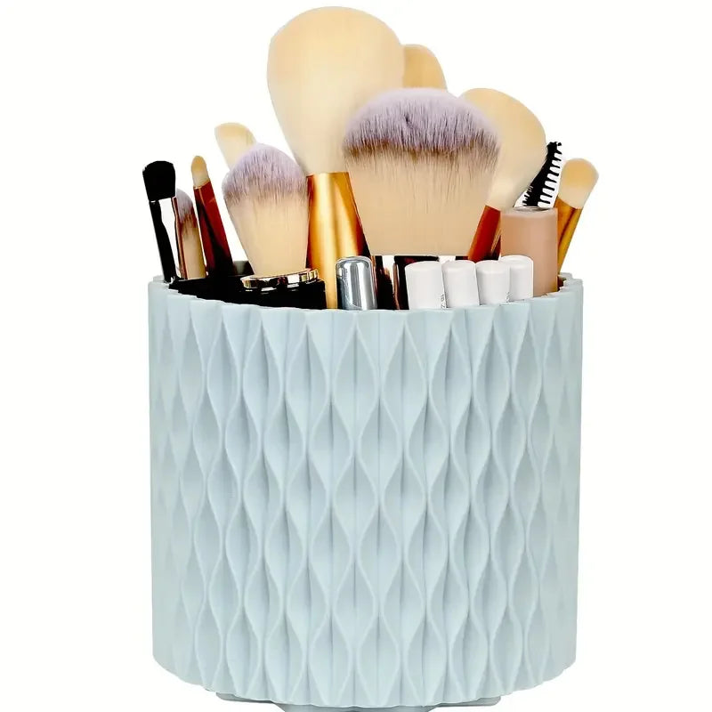 5 Slot Makeup Brushes Holder 360° Rotating Organizer Multi-Functional Desk Storage Cosmetics Storage for Vanity Desktop Bathroom