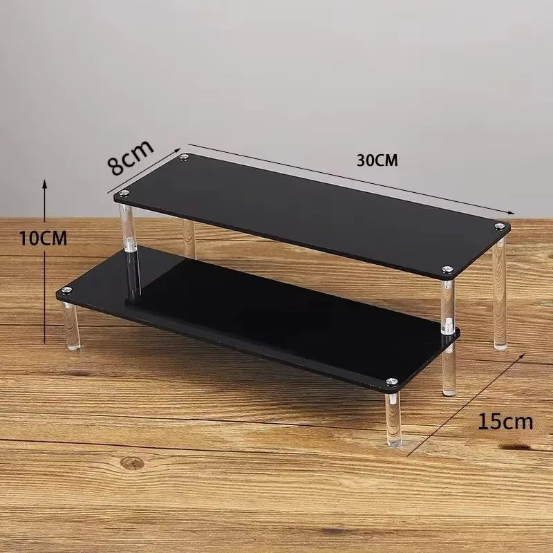 1-5 Tier Acrylic Display Stand Clear Display Riser Rack for Cupcake Perfume Doll Décor Organizer Amiibo Funko POP Figures DC05