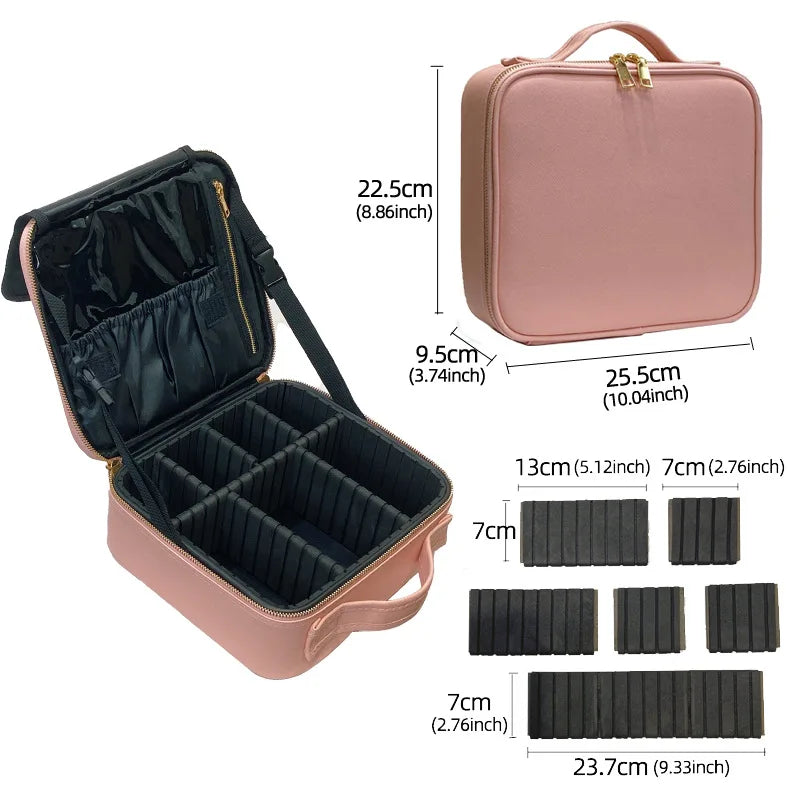 New PU Leather Cosmetic Bag For Women Multi-Functional Portable Travel Storage Makeup Case
